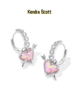 Ari Heart Arrow Silver Convertible Huggie Earrings